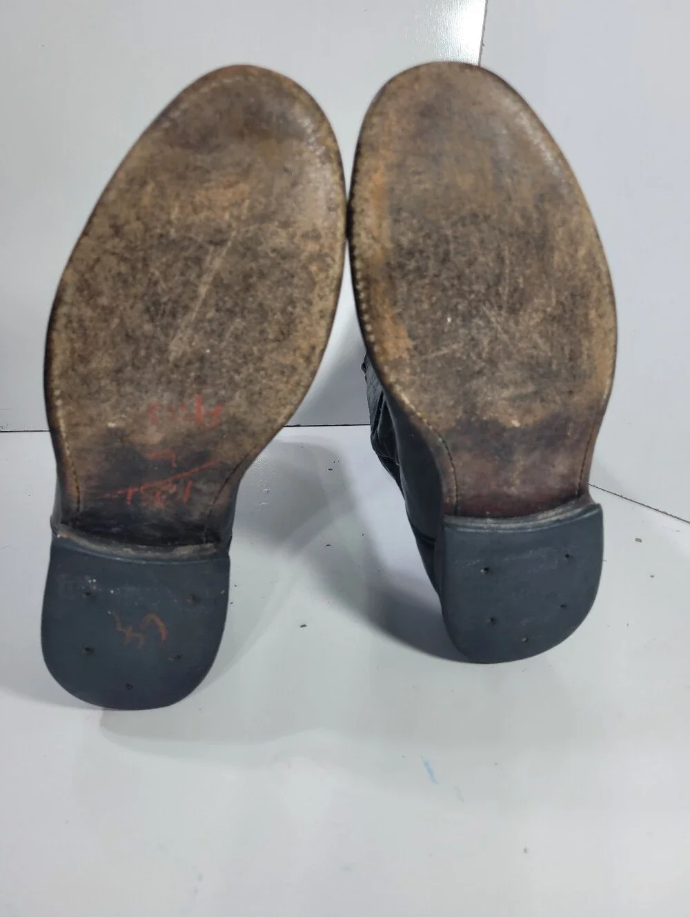 Tres Garcia Black Leather Cowboy Western Roper Boots Mens Size 6.5 Vtg Mex 25.5